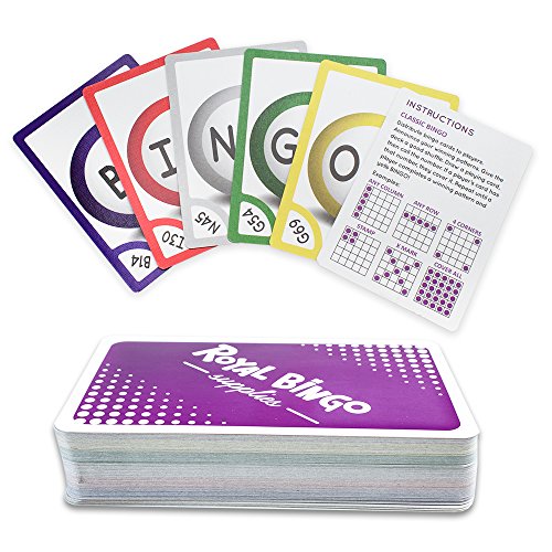Royal Bingo Regular Calling Cards - Pack of 81 - High Visibility Font, 3.5" x 2.5" per Card-Replacement for Raffle and Balls - style: Small - 81 Cards
