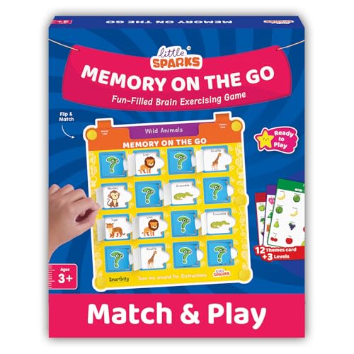 Smartivity Memory Game for Kids Ages 3+ Years | Fun Matching Game - 12 Theme Cards & 3 Level Challenges I Birthday Gift for Boys & Girls I Preschool Learning Toy for 3,4,5,6 Years Age