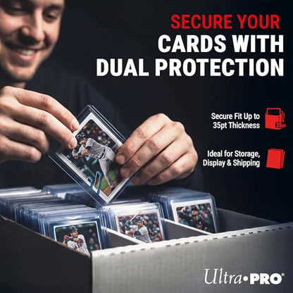 Ultra Pro Toploaders and Card Sleeves Bundle – 3" x 4" Clear Regular Toploaders & Soft Penny Sleeves for Standard Size Cards – Hard Plastic Card Protectors for Collectible Trading Cards – 100 Pack