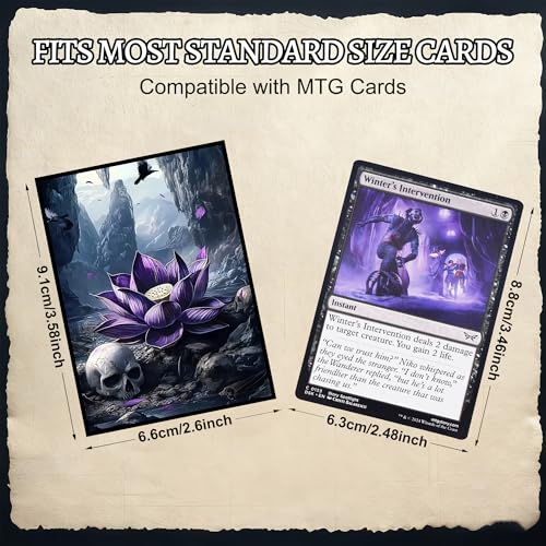 Kabinka MTG Card Sleeves - 100 Standard Size Pack | Clear Front & Matte Finish Back with Lotus, Premium Sleeves for Magic The Gathering TCG - color: Lotus