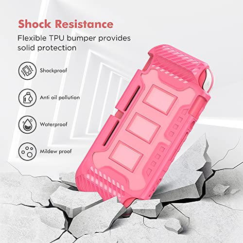 Protective Case for Switch Lite 2019, with Thumb Grip Caps | Only Fits Switch Lite 2019 (5.5"), Not for Switch 2 (2025 Release, 7.9"), No Screen Srotector Included, Pink - color: Pink