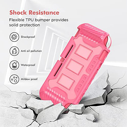 Protective Case for Switch Lite 2019, with Thumb Grip Caps | Only Fits Switch Lite 2019 (5.5"), Not for Switch 2 (2025 Release, 7.9"), No Screen Srotector Included, Pink - color: Pink