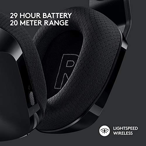 Logitech G733 Lightspeed Wireless Gaming Headset - Black | Suspension Headband, Blue VO!CE Mic, PRO-G Audio, PC, PS5, PS4, Switch Compatible - color: Black