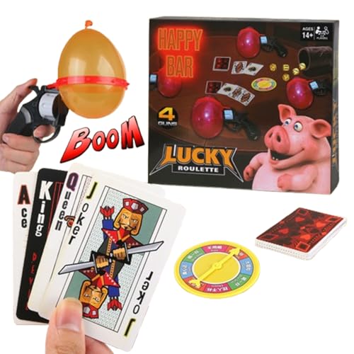 Liar's Bar Russian Roulette Social Strategy Card Game - Cards Cards with Themed Props for Holiday Parties, Family Reunions