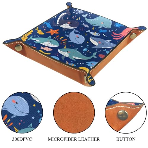 Whale Jellyfish Octopus Sharks Dice Tray Dice Rolling Tray Folding Dice Holder for Dice Games, Like RPG, DND and Other Table Games - color: Multi 12