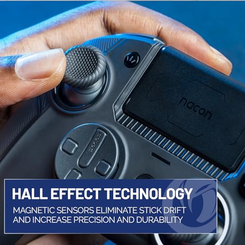 Nacon Revolution 5 Pro Officially Licensed PlayStation Wireless Controller | For PS5 / PS4 / PC - Hall Effect Joysticks and Triggers, Trigger Stops, Mappable Buttons, 8-way and 4-Way D-pad - Black - color: Black