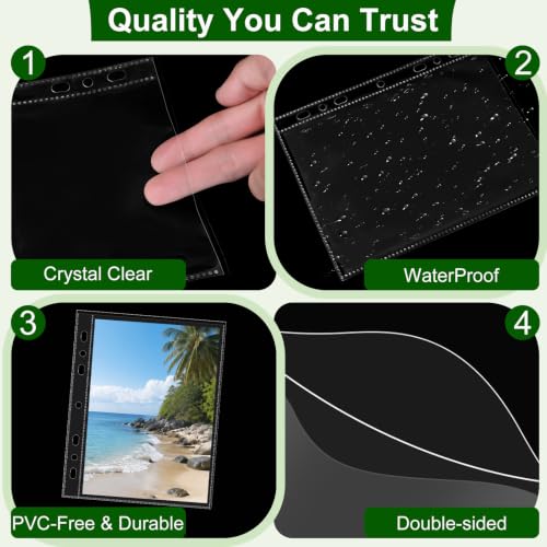 30 Pack 60 Pockets 5x7' Ultra-Clear Photocard Sleeves for 6 Ring A5 Binder, Double-Sided 1 Pocket Photo Pages, Top Loading Sheet Protector for Photos, Postcards, Seed Packets - color: 5x7" - 30 Pack 60 Pockets