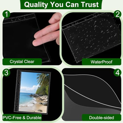 30 Pack 60 Pockets 5x7' Ultra-Clear Photocard Sleeves for 6 Ring A5 Binder, Double-Sided 1 Pocket Photo Pages, Top Loading Sheet Protector for Photos, Postcards, Seed Packets - color: 5x7" - 30 Pack 60 Pockets