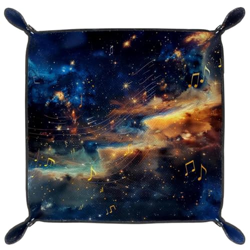 Space Galaxy Music Notes Dice Tray Dice Rolling Tray Folding Dice Holder for Dice Games, Like RPG, DND and Other Table Games - color: Multi 15