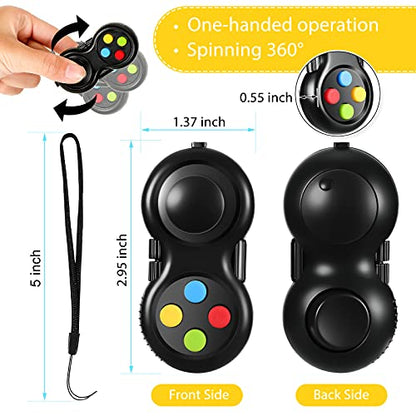 Skylety 2 Pcs Fidget Toys for Adults Controller Fidget Pad Stress Relief Cube Clicker Game Controller Sensory Educational Toy for ADHD Autism Relief Stress Anxiety(Starry Purple and Black Style) - style: Starry Purple and Black Style