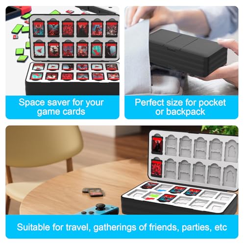 iPLYGAM Switch Game Case Holder for Nintendo Switch 2/OLED/Lite with 96 Cartridge Slots and 160 Micro SD Card Storage, Portable Game Protective Organizer Traveler Gift Accessories