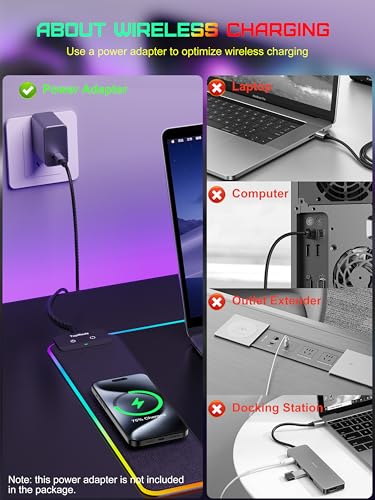 TopMade Mouse Pad with Wireless Charging, 31.5" x 15.75" Large Desk Mat RGB Gaming Mousepad, LED Desk Pad Keyboard Pad with Ultra-Smooth Surface & Non-Slip Rubber Base, Waterproof Desk Pad - color: RGB Black-31.5"x15.8"