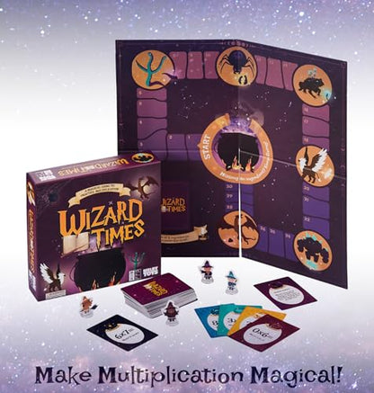 Melby Toys Wizard Times Multiplication Game - Math Games for Kids 8-12 - Fun Multiplication Board Game for Learning Times Tables 0-12 - Math Facts Games for 3rd 4th 5th Grade