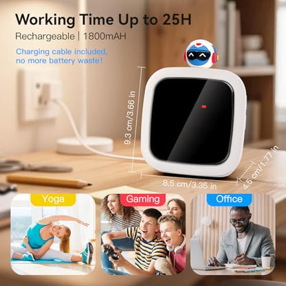 Yunbaoit Digital Visual Timer for Kids, Rechargeable 99-Minute Silent Countdown Timer with 19 Ringtones, 9 Optional DIY Color Planet Display, Time Management Tool with Pause Function (Robot) - style: Robot Doll