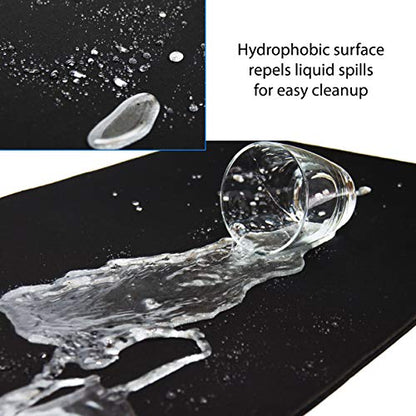 Gaming Mouse Pad (5mm) Massive 46 inch | 46x17.3x0.20 Extra Thick | Black | Stitched Edge, Large Washable Desk Mat - size: 46" Massive (5mm)