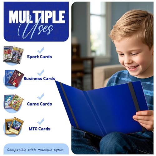 Card Binder 9-Pockets,Trading Card Binder,20 Pages, 360 Card Capacity Collection Binder, Card Folder for MTG, TCG, Game Cards & Sports Cards(Dark Blue) - color: Dark blue