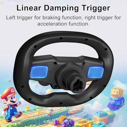 NBCP Gaming Racing Wheel and Pedals, 270 Degree Wireless Bluetooth Steering Wheel with Dual-Vibration Motors, Pro Racing Wheel for PC,PS4,PS3,Switch,Android Mobile Phones