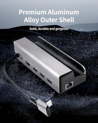 Docking Station for Steam Deck, 6-in-1 Steam Deck Dock with HDMI 2.0 Supports up to 4K@60Hz, 3 USB-A 3.0 Ports Each 5Gbps, Gigabit Ethernet, 100W USB-C PD3.0 Charging Port, Made for Valve Steam Deck - style: 6 in 1 Steam Deck Dock