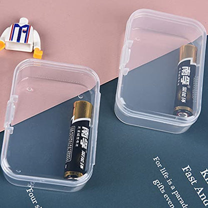 Mini Clear Plastic Storage Containers, 2.56x1.77x0.79 inch | 100 Pack, Rectangular, Hinged Lid, For Beads and Small Craft Items - size: 2.56 x 1.77 x 0.79 inch