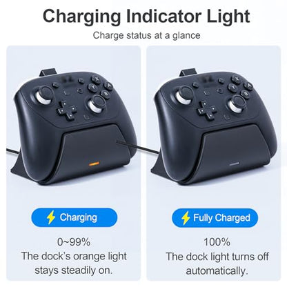 Charging Dock Station with Adapter for Nintendo Switch 2 Pro Controller, Charging Base Stand with Indicator Light Fast Charge & Overcharge Protection Charger Mount Support