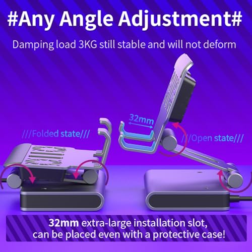 6-in-1 Gaming Docking Station, Built-in Cooling Fan & RGB Light, 4K@60Hz HDMI, Gigabit Ethernet, 100W PD Charging, Adjustable Stand, Portable Dock for Steam Deck, ROG Ally, Legion Go