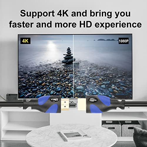 Postta HDMI 케이블(12.2m(40피트) 블루) HDMI 2.0V 4K 2160P, 1080P, 3D, 오디오 리턴 및 이더넷 지원 - 1팩 - color: 블루., size: 40FT