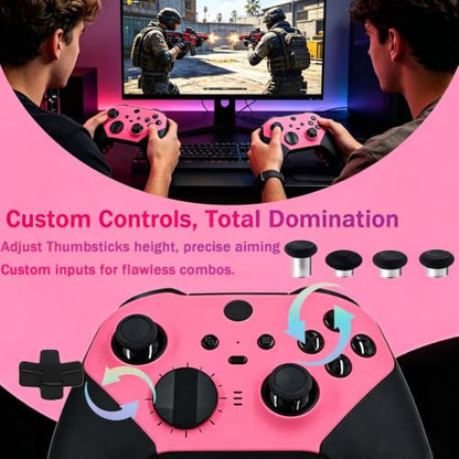 DIY Customized Model 1797 Elite Series 2 Controller-Vest Pink,Gaming Controller Compatible with Xbox Elite Series 2,Wireless Controller with 3.5mm Audio Jack,Compatible for Xbox One,Xbox Series X/S,DIY Controller With Accessory Bag - color: Vest Pink