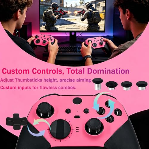 DIY Customized Model 1797 Elite Series 2 Controller-Vest Pink,Gaming Controller Compatible with Xbox Elite Series 2,Wireless Controller with 3.5mm Audio Jack,Compatible for Xbox One,Xbox Series X/S,DIY Controller With Accessory Bag - color: Vest Pink