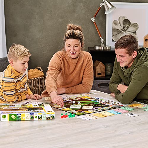 TOMY John Deere-opoly Kids Board Game - Cooperative Farming Games for Kids - Classic Board Games for Family Game Night - Tractor Themed Board Game - Farm Games Ages 8 Years and Up