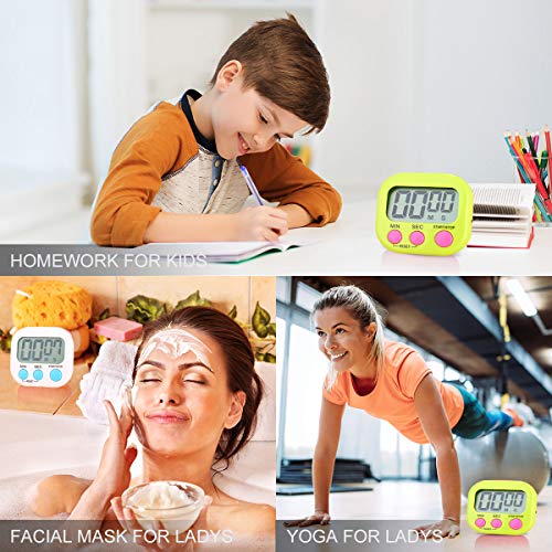 MSART 2 Pack Digital Kitchen Timers with ON/Off Switch & Loud Alarm
