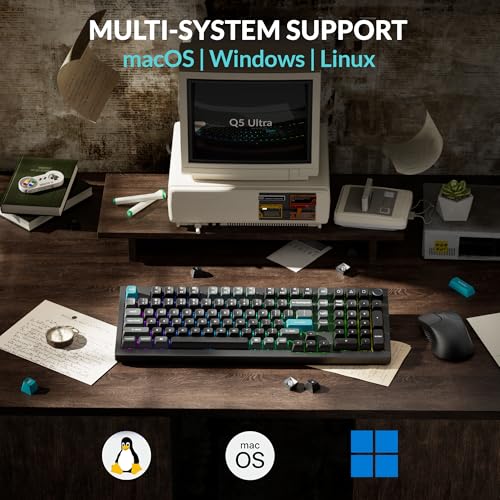 Keychron Q5 Ultra 8K Polling Rate Wireless Custom Mechanical Keyboard | 2.4 GHz & Bluetooth ZMK Launcher, 660Hr Battery Aluminum Body with Hot-swappable Brown Switches for Mac Windows Linux - Black - color: Brown Switch