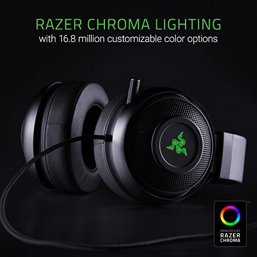 Razer Kraken 7.1 V2: 7.1 Surround Sound - Retractable Noise-Cancelling Mic - Lightweight Aluminum Frame - Gaming Headset Works with PC, PS4, Xbox One, Switch, & Mobile Devices - Black