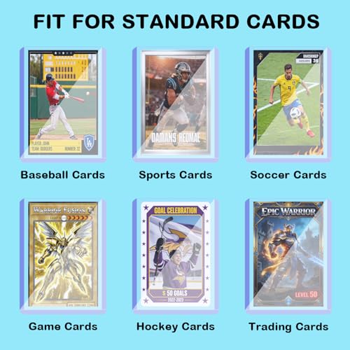 200 55pt Card Sleeves Hard Plastic (100 Hard Sleeves+100 Soft Sleeves) | Clear open-top transparent design, shields cards from scratches, suitable for Standard Trading, Baseball, Sport, Game Cards - size: 55PT 100 Hard & 100 Soft Sleeves