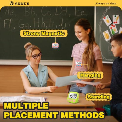 Classroom Timers for Teachers Kids Large Magnetic Digital Timer Teacher Supplies 2 Pack-Green Pink - color: Green Pink