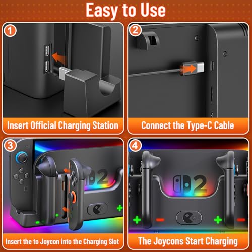 Switch Controller Charger Dock Station Compatible with Nintendo Switch & OLED Model Joy-con, Charging Dock Station Support to Charge 6 Joycons - size: 9''