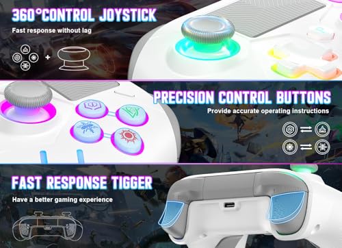 Gamrombo Gaming Controller for PlayStation 5 / PS5, PS4/PS3/PC/Switch/Steam Deck/Mac/Android/iOS with RGB LED Lights, Hall Triggers, Hall Joysticks, Marco, Audio Jack - Need to upgrade