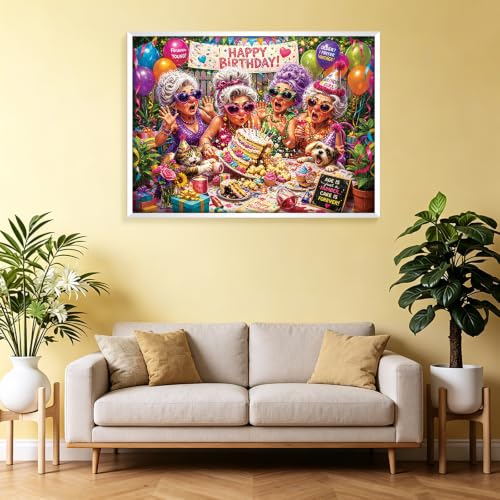 500 Piece Puzzles for Adults, Funny Grandma Birthday Party Jigsaw Puzzles 500 Pieces, Humor Fallen Cake Puzzles for Teens Seniors, Dog Cat Animal Jigsaw Puzzle Holiday Birthday Gift for Women