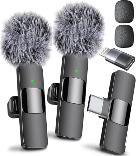 Mini Mic Pro (Latest Model – #1 Microphone for iPhone & Android, Wireless Mini Microphone, Clear Voice, Noise Cancelling, Lavalier Mic for TikTok, YouTube & Interviews - style: All iPhones & Androids (USB-C + Lightning)