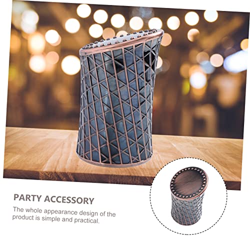 Yardwe 1pc Retro Dice Cup Unique Electroplated Dice Holder for Desktop Decor and Party Accessory Lightweight and Compact Design for and Storage