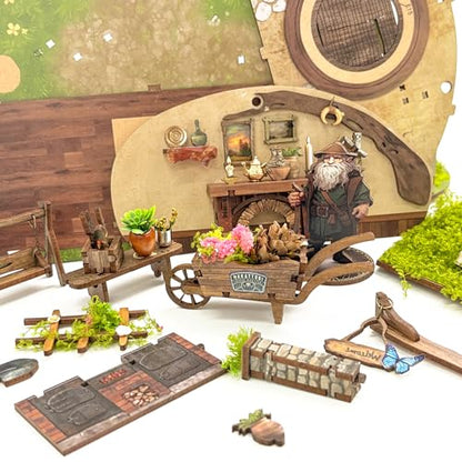 Miniature House Kit - Forest-Themed DIY Dollhouse Kit | Blind Box Design, Stress-Relief Craft, 3D Wooden Puzzles for Adults - The Magic Ring House (SQ-59) - color: The Magic Ring House