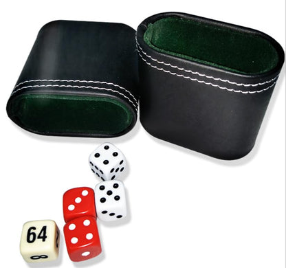 1Pcs Leather Dice Cup PU Leather Dice Shaker Cup Without Dice Quiet Shaking Portable Dice Cup for Backgammon Bar Party KTV Poker Liars Dice Party Games, Black