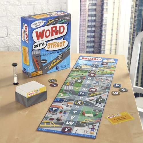 Educational Insights Word on the Street - Family Board Games for Kids and Adults, Fast Word Games for Kids 10 and up, Vocabulary Building Spelling Game with Fast-Paced Play, Family Game Night