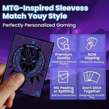 MTG Card Sleeves 100ct, Clear Front & Matte Back, Smooth Shuffle, Art Card Sleeves Deck Protector