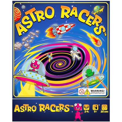 Astro Racers Board Game, Fun for Kids and Adults, 2-4 Players, Ages 5+, Solar System Racing Theme, Family-Friendly Strategy Game. Educational & Skill-Building.