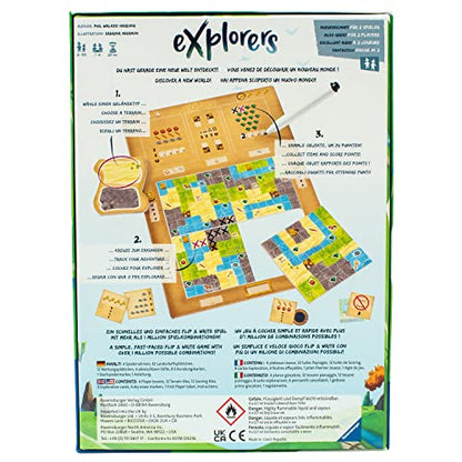Ravensburger Explorers – an Easy to Learn Flip and Write Strategy Game for Ages 8 and Up