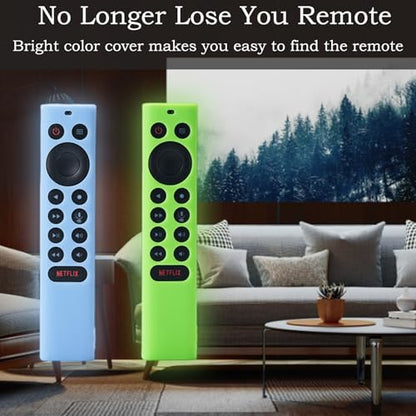 Silicone Protective Cover for NVIDIA Shield TV Pro 4K HDR Remote Green&Blue | Protective Controller Sleeve for Shield TV Pro/4K HDR,Anti-Slip,Shockproof,Glow in the Dark,TV remote controls