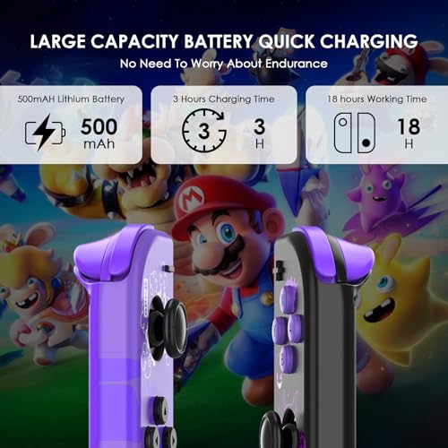 AFMVV Replacement for Switch Controller, Left Right Wireless Controller Compatible with Nintendo Switch/OLED/Lite,with 6-Axis Gyro, Vibration, Motion Control, Wake-up, Screenshot