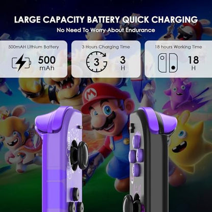 AFMVV Replacement for Switch Controller, Left Right Wireless Controller Compatible with Nintendo Switch/OLED/Lite,with 6-Axis Gyro, Vibration, Motion Control, Wake-up, Screenshot
