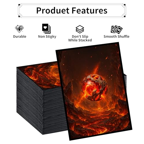 MTG Card Sleeves - Element Series (Earth/Fire/Wood/Water/Dark) - Ultra Clear Front & Matte Finish Back, 100 Count Standard Size Matte Art Sleeve for Magic The Gathering (Eternal Pyre) - color: Eternal Pyre
