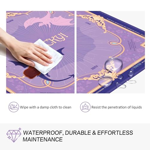 KUNTE Mahjong Mat, Purple, 32"x32" | Non-Slip, Quiet, Waterproof, Foldable, For American Mahjong - color: Purple
